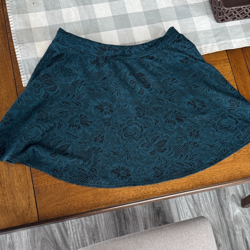 Joe B Teal Floral Circle Skirt